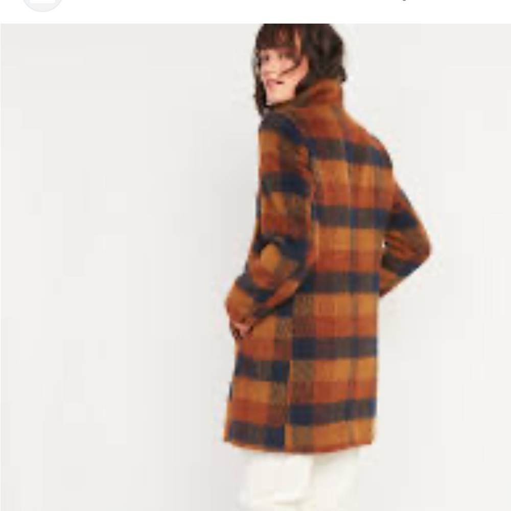 Old Navy Oversized Tartan Plaid Coat